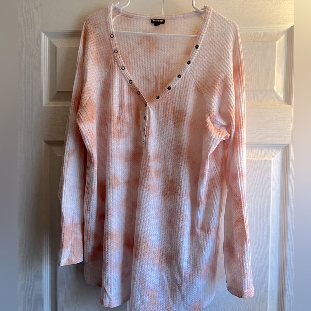 Torrid Tie-Dye Henley Top